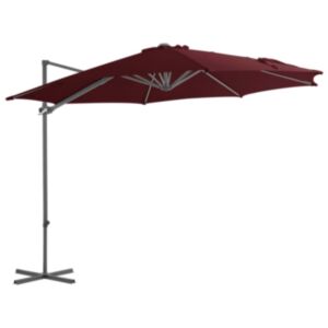 U24 konsoles dizaina saulessargs, tērauda stabs, bordo sarkans, 300 cm