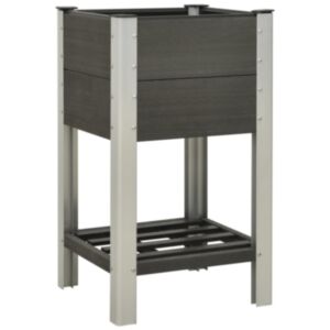 U24 ar dārza plauktu, 50x50x90 cm, koka-plastmasas maisījums, pelēks