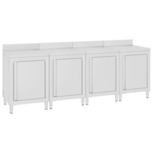U24 rakstāmgalds ar skapi, 240 x 60 x 96 cm, nerūsējošais tērauds