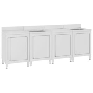 Komerciālo virtuves izlietņu komplekts U24 240 x 60 x 96 cm, nerūsējošais tērauds