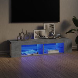 U24 тумба под ТВ со светодиодной подсветкой, серый бетон, 135x39x30 см
