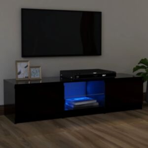 U24 тумба под телевизор со светодиодной подсветкой, черный, 120 x 30 x 35,5 см
