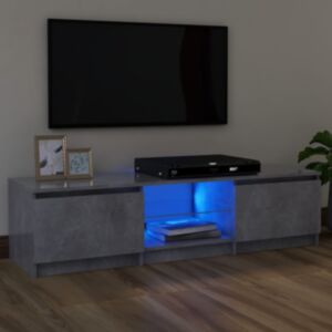 U24 Тумба под ТВ со светодиодной подсветкой, бетонно-серый, 120 x 30 x 35,5 см