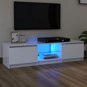 U24 TV statīvs ar LED gaismām, balts, 140 x 40 x 35,5 cm