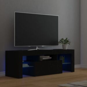 U24 televizora statīvs ar LED gaismām, melns, 120 x 35 x 40 cm
