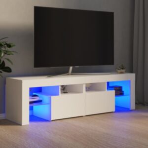 U24 televizora statīvs ar LED gaismām, balts, 140 x 35 x 40 cm