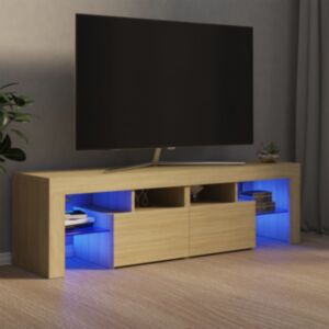 U24 TV statīvs ar LED gaismām, Sonoma ozols, 140 x 35 x 40 cm