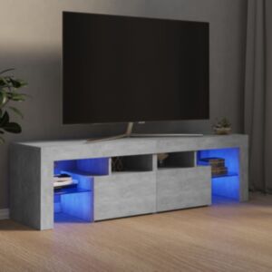 U24 televizora statīvs ar LED gaismām, betona pelēks, 140 x 35 x 40 cm