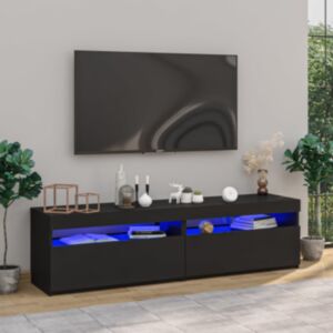 Pood24 telerialused LED-tuledega, 2 tk, must, 75x35x40 cm