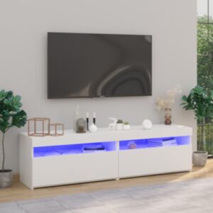 Pood24 telerialus LED-tuledega 2 tk, kõrgläikega valge, 75x35x40 cm