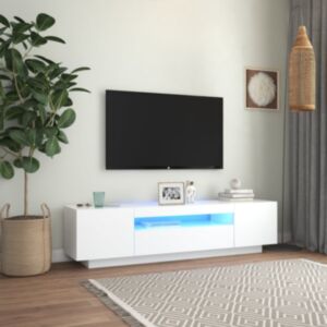 U24 TV statīvs ar LED gaismām, balts, 160 x 35 x 40 cm