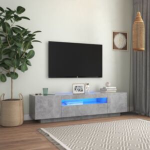 U24 TV statīvs ar LED gaismām, betona pelēks, 160 x 35 x 40 cm