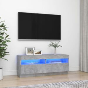 U24 TV statīvs ar LED gaismām, betona pelēks, 100 x 35 x 40 cm