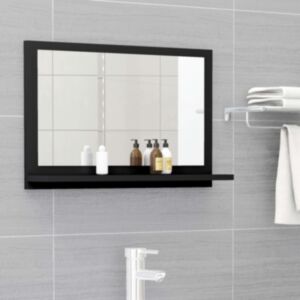 U24 vannas spoguļu skapis melns 60x10,5x37 cm skaidu plātne