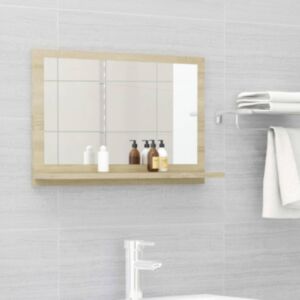 U24 vannas istabas spoguļu skapis Sonoma ozols 60x10,5x37 cm skaidu plātne