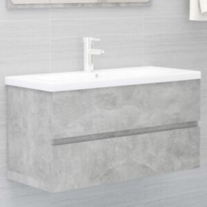 U24 izlietnes skapis, betona zāle, 90 x 38,5 x 45 cm, skaidu plātne