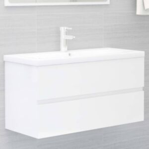 U24 izlietnes skapis, spīdīgi balts, 90 x 38,5 x 45 cm skaidu plātne