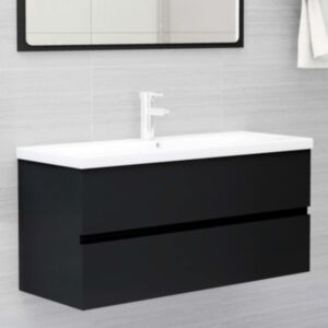 U24 izlietnes skapis, melns, 100 x 38,5 x 45 cm skaidu plātne
