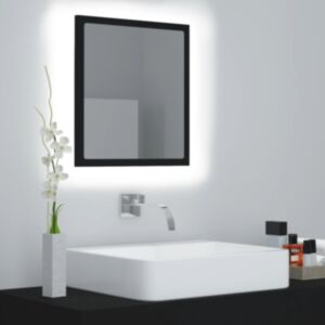 LED vannas spoguļu skapis U24, melns, 40 x 8,5 x 37 cm, skaidu plātne