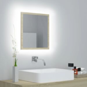 LED vannas spoguļu skapis U24, Sonoma ozols, 40 x 8,5 x 37 cm, skaidu plātne