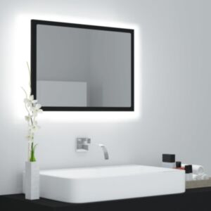 U24 LED Зеркальный шкафчик для ванной черный 60x8,5x37 см ДСП