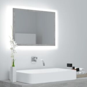 U24 LED vannas istabas spoguļu skapis, betona pelēks, 60 x 8,5 x 37 cm, skaidu plātne
