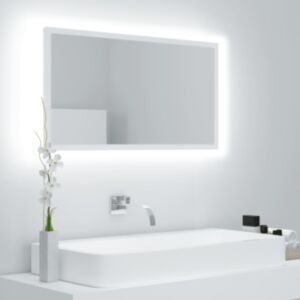 U24 LED Зеркальный шкафчик для ванной, белый, 80x8,5x37 см, ДСП