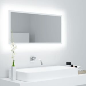 U24 LED Зеркальный шкафчик для ванной, белый, 90x8,5x37 см, ДСП