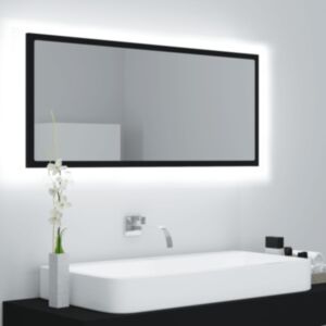 U24 LED Зеркальный шкафчик для ванной, черный, 100 x 8 x 37 см, ДСП