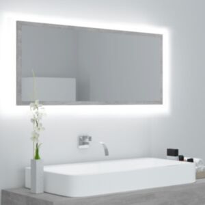 U24 LED Зеркальный шкафчик для ванной, серый бетон, 100 x 8,5 x 37 см, ДСП