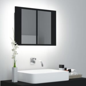 U24 LED зеркальный шкаф черный 60x12x45 см
