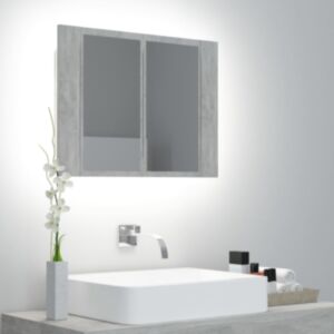 Pood24 LED-peeglikapp betoonhall 60 x 12 x 45 cm, akrüül