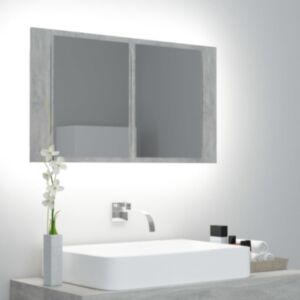 U24 LED зеркальный шкафчик бетонный серый 80 x 12 x 45 см