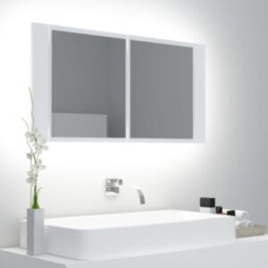 U24 LED spoguļu skapis, balts, 90 x 12 x 45 cm