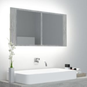U24 LED spoguļu skapis betons pelēks 90 x 12 x 45 cm
