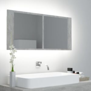 U24 LED spoguļu skapis betons pelēks 100x12x45 cm