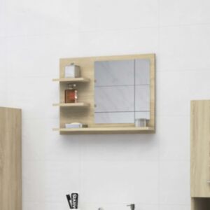 U24 vannas istabas spogulis, Sonoma ozols 60 x 10,5 x 45 cm, skaidu plātne