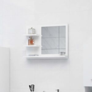 U24 vannas istabas spoguļskapis, spīdīgi balts, 60 x 10,5 x 45 cm, skaidu plātne