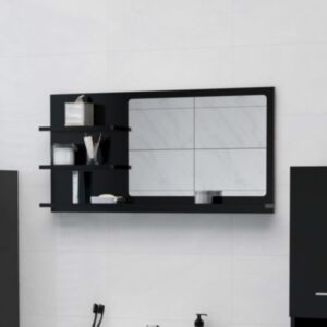 U24 vannas spoguļu skapis melns 90x10,5x45 cm skaidu plātne