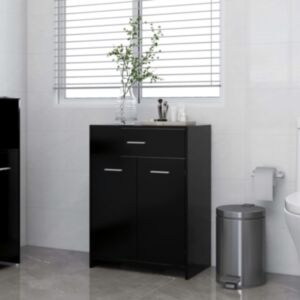 U24 vannas istabas skapis melns 60 x 33 x 80 cm skaidu plātne