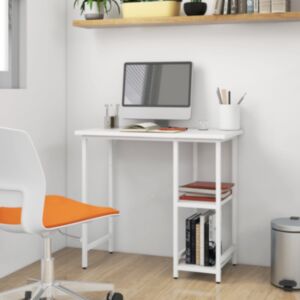 Pood24 arvutilaud, valge, 80 x 40 x 72 cm, MDF ja metall