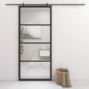Раздвижная дверь U24, алюминий и стекло ESG, 90 x 205 см, черный