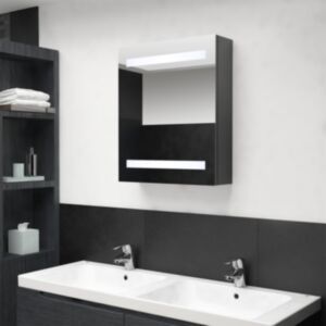 Зеркальный шкафчик для ванной U24 LED, серый, 50 x 14 x 60 см