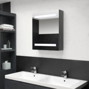 Зеркальный шкафчик для ванной U24 LED, ярко-серый, 50 x 14 x 60 см