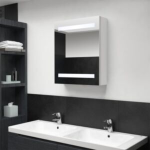 U24 LED Зеркальный шкафчик для ванной, белый глянец, 50x14x60 см