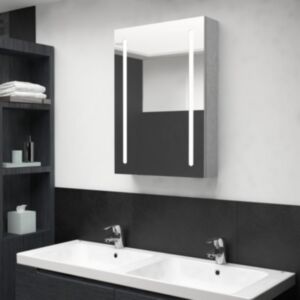Зеркальный шкафчик для ванной U24 LED, серый бетон, 50 x 13 x 70 см