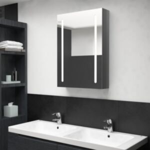 Зеркальный шкафчик для ванной U24 LED, ярко-серый, 50 x 13 x 70 см