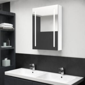 U24 LED зеркальный шкафчик для ванной комнаты, ярко-белый, 50 x 13 x 70 см