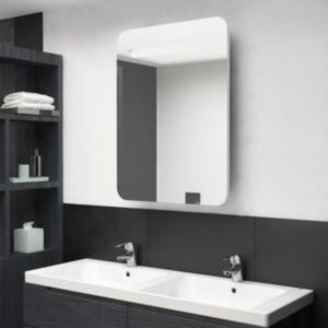 U24 LED Зеркальный шкафчик для ванной, белый, 60x11x80 см