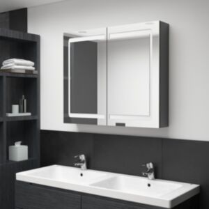 Зеркальный шкафчик для ванной U24 LED, ярко-серый, 80 x 12 x 68 см